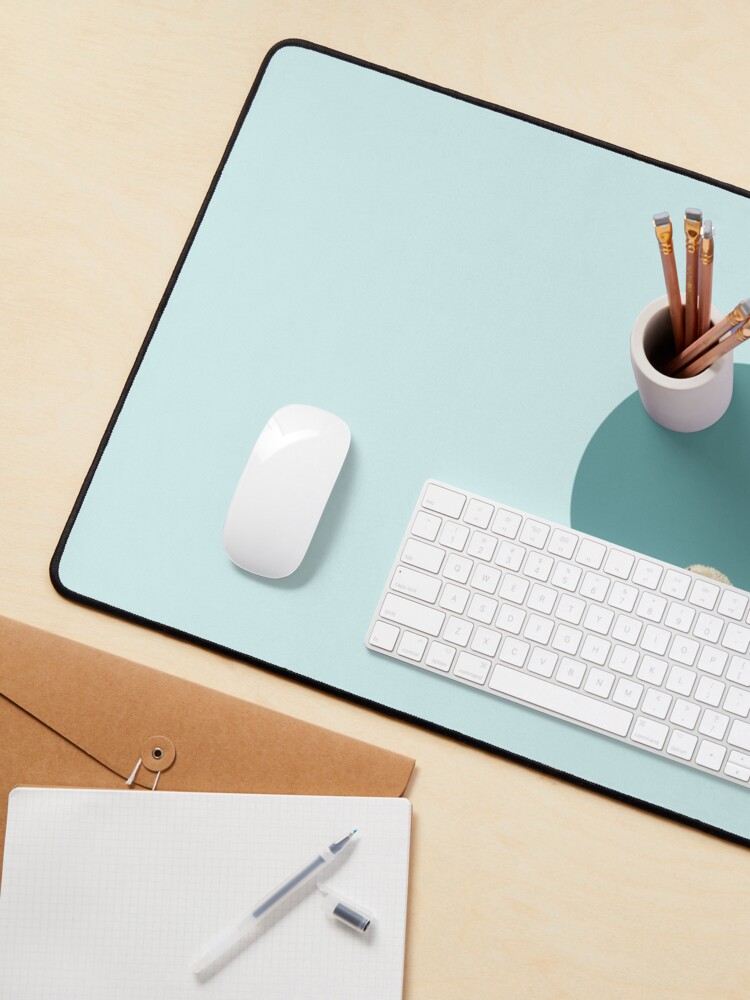 Alternate view of Cute Sea Otter on Teal Solid. Minimalist. Coastal. Adorable. Mouse Pad