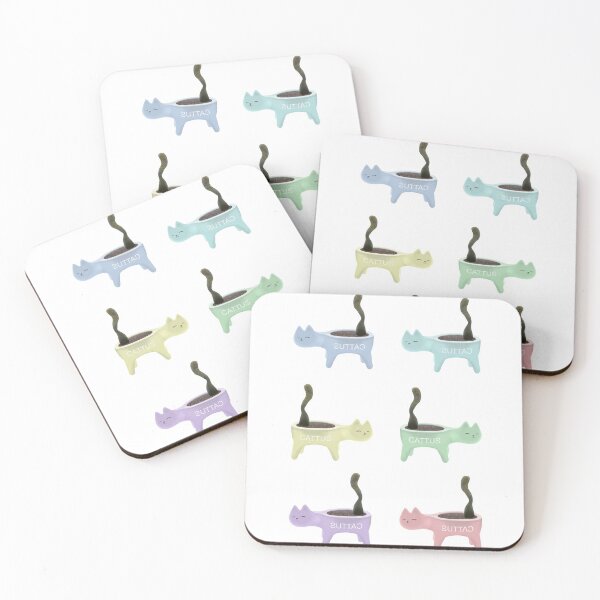 Item preview, Cattus Pattern Pastel Cats - Cactus Aesthetic designed and sold by ViewerEqualsPhoton.