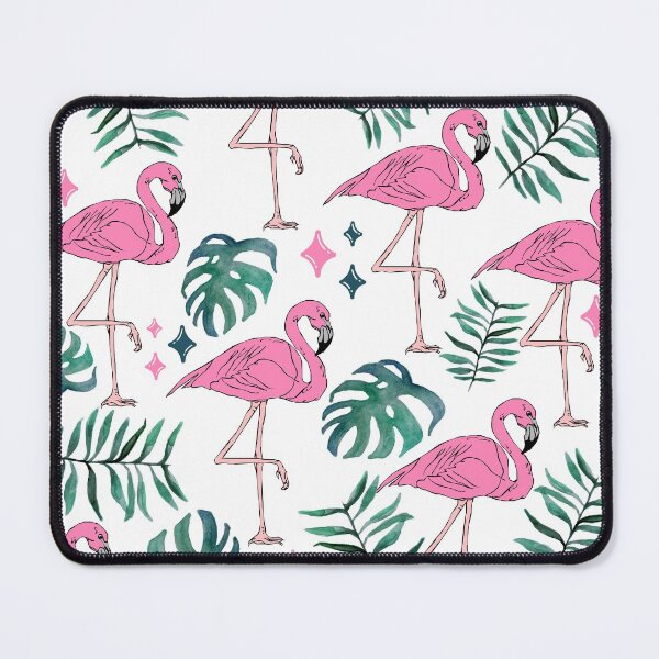 Item preview, Pink Flamingos And Green Tropical Leaves Pattern designed and sold by EvelinePatterns.