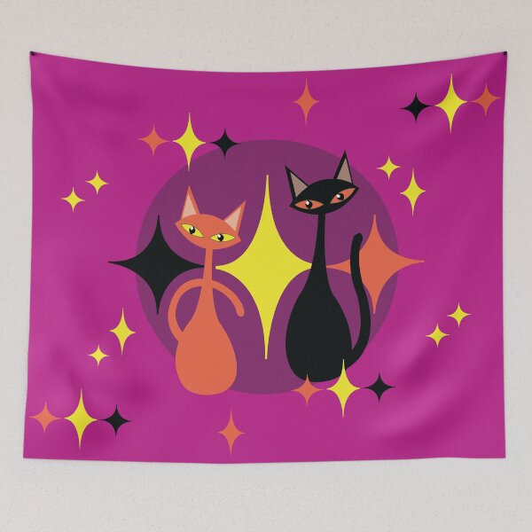 Item preview, Mid Mod Halloween Cats designed and sold by 7SistersGraphX.