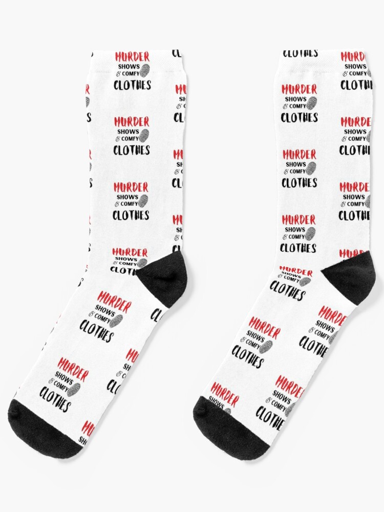 Murder Shows Comfy Clothes Socks for Sale by Debbie Rodriguez