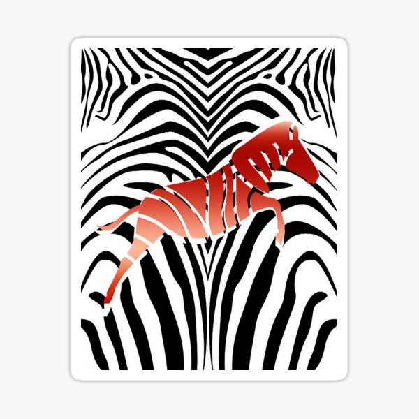 Zèbre rouge Sticker