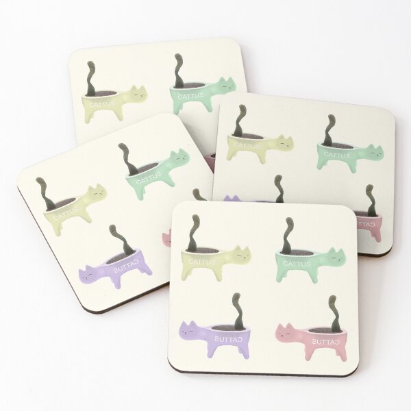 Item preview,  Cattus Pattern Pastel Cats - Cactus Aesthetic designed and sold by ViewerEqualsPhoton.