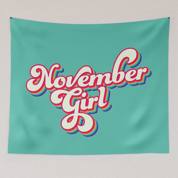 Item preview, November Girl - Groovy Retro birthday text designed and sold by PaperPaper.