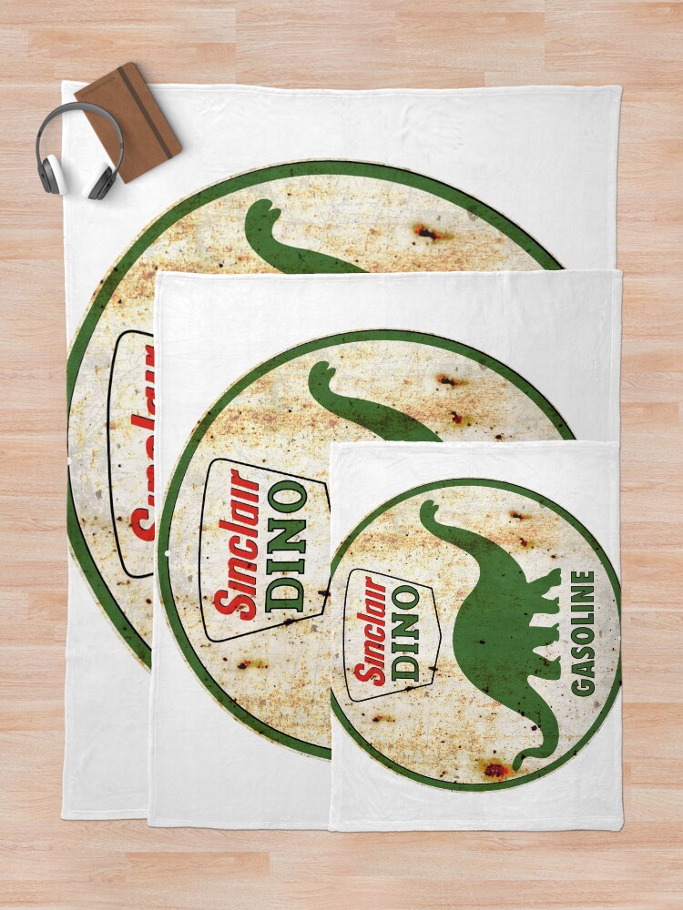 Alternate view of Vintage Sinclair DINO Gasoline Service Station Sign Throw Blanket