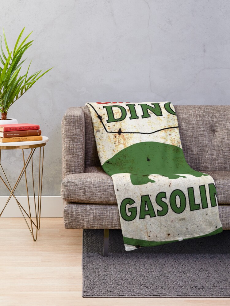 Alternate view of Vintage Sinclair DINO Gasoline Service Station Sign Throw Blanket