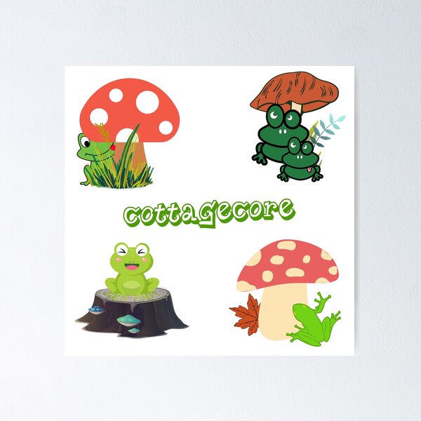 Item preview, Autumn, mushroom and frog cottage core design designed and sold by FayNdesigns.