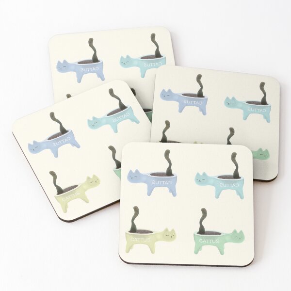 Item preview, Cattus Pattern Pastel Cats - Cactus Aesthetic designed and sold by ViewerEqualsPhoton.