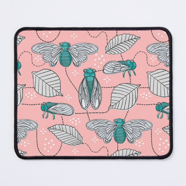 Item preview, Cicadas in Pink + Teal designed and sold by latheandquill.