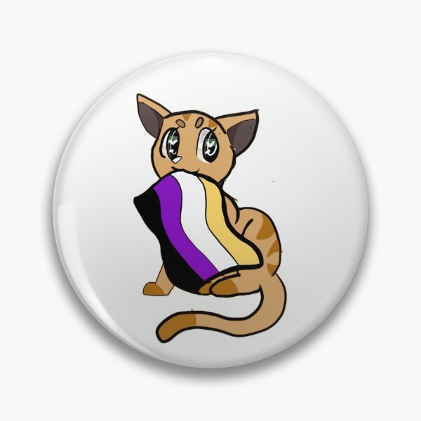 Item preview, Nonbinary ginger pride cat designed and sold by Dollymeds.