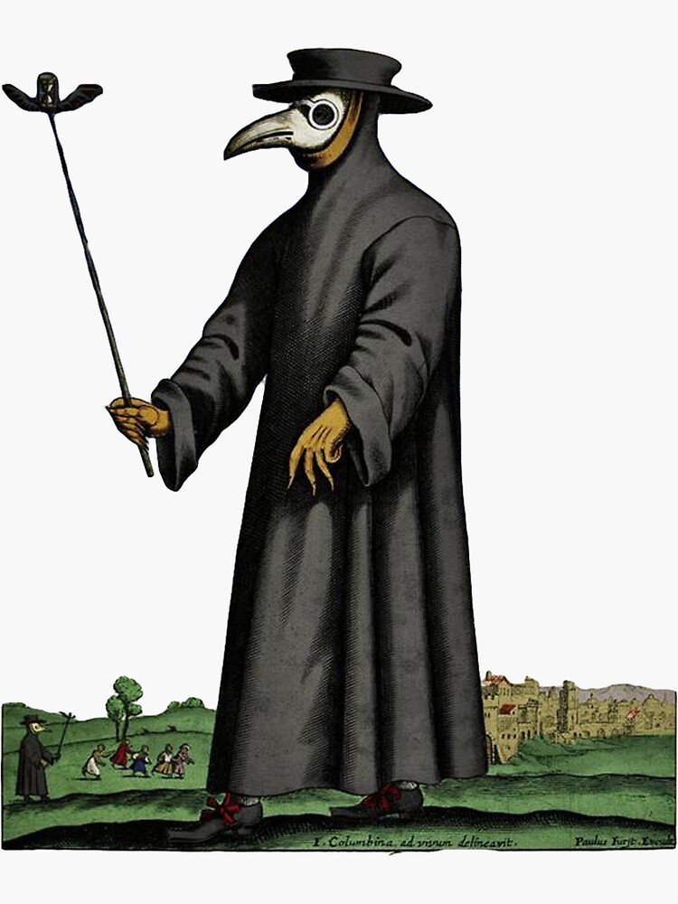 "Doctor Schnabel (Dr. Beak), a plague doctor by Paul Fürst" Sticker for