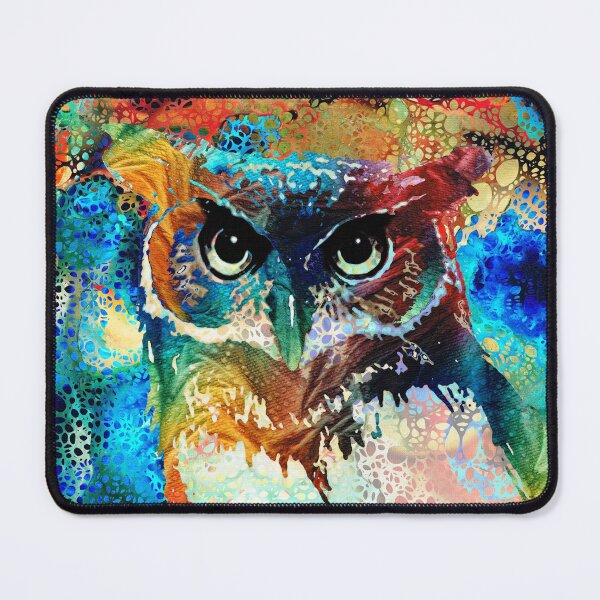 Item preview, Bright Colorful Owl Art by Abstract Artist Sharon Cummings designed and sold by Sharon Cummings Art.