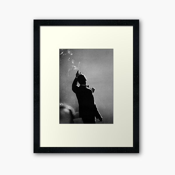 Frank Sinatra Singing Silhouette Framed Art Print