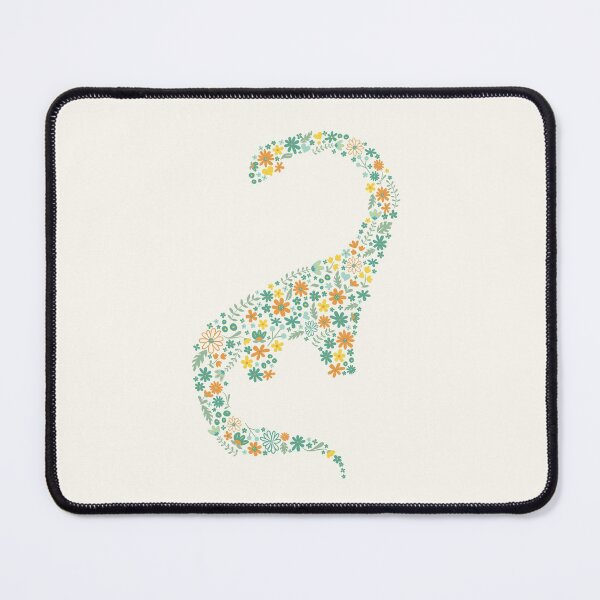 Item preview, Floral Brontosaurus in Orange + Teal designed and sold by latheandquill.
