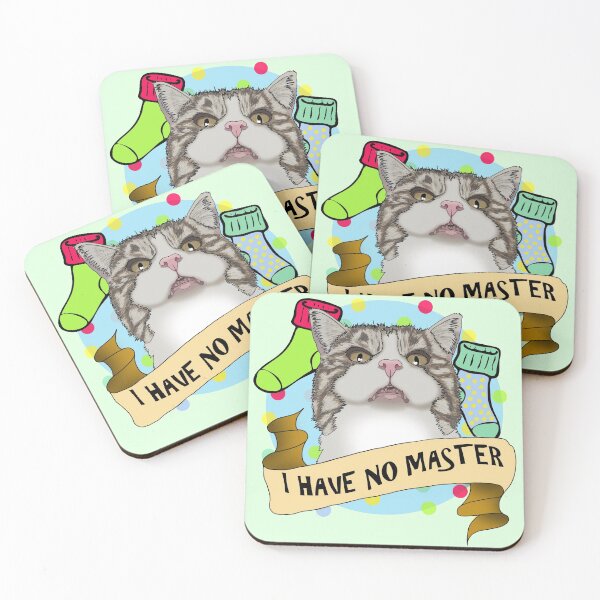 Item preview, Dobby the Cats with Socks and Polka Dots - I Have No Master designed and sold by karenscats.