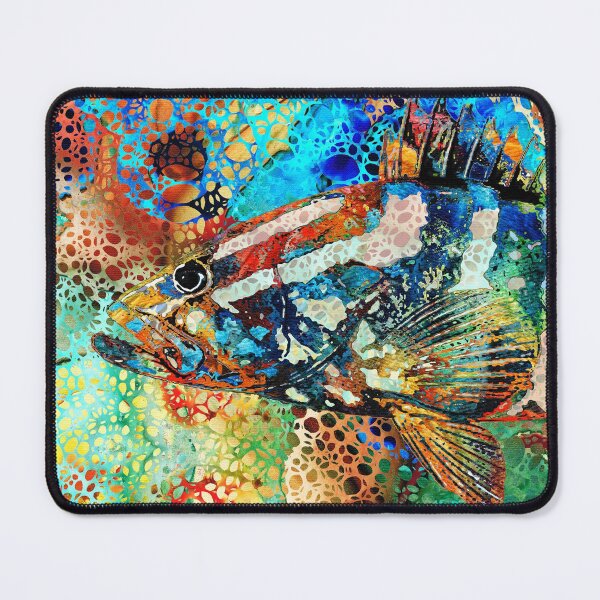 Item preview, Bright Colorful Grouper Fish Art by Sharon Cummings designed and sold by Sharon Cummings Art.