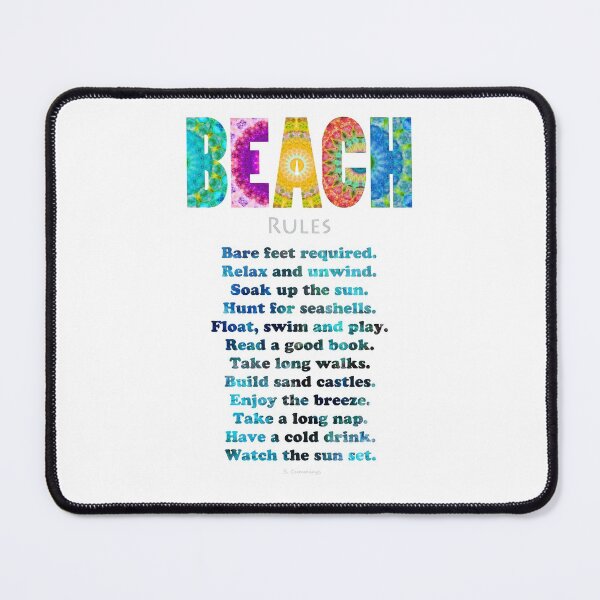 Item preview, Tropical Art - Beach Rules - Sharon Cummings designed and sold by Sharon Cummings Art.