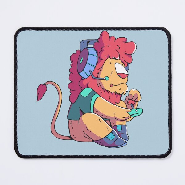 Item preview, Cute Gamer Animal Cartoon // Lion Gamer designed and sold by SLAG-Creative.