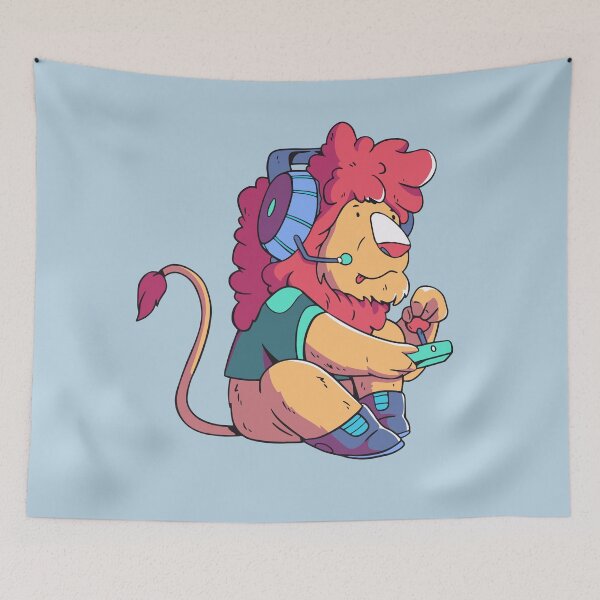 Item preview, Cute Gamer Animal Cartoon // Lion Gamer designed and sold by SLAG-Creative.
