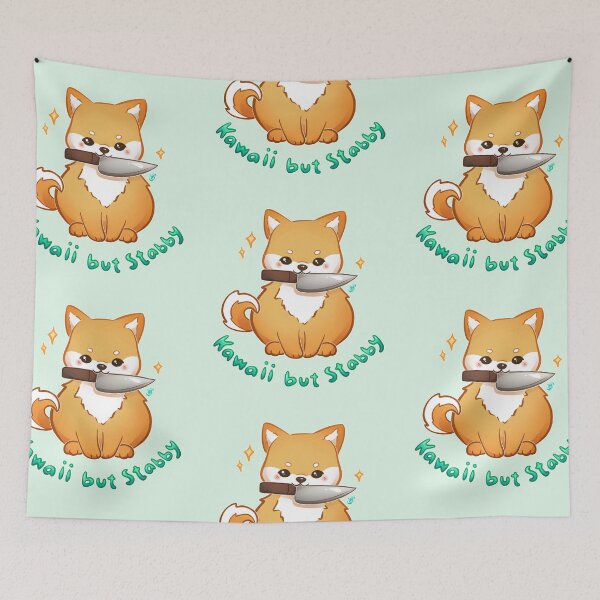 Item preview, Kawaii but Stabby Shiba designed and sold by heysoleilart.