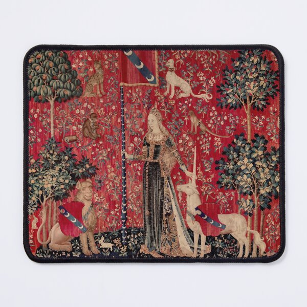 Item preview, Lady and Unicorn Medieval Tapestry Five Senses - Touch designed and sold by VintageArchive.