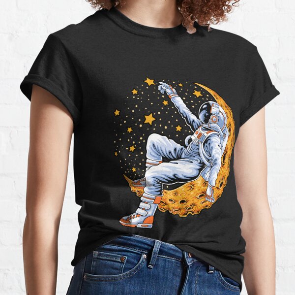 Astronaut Lying Moon - Hand Drawn Classic T-Shirt