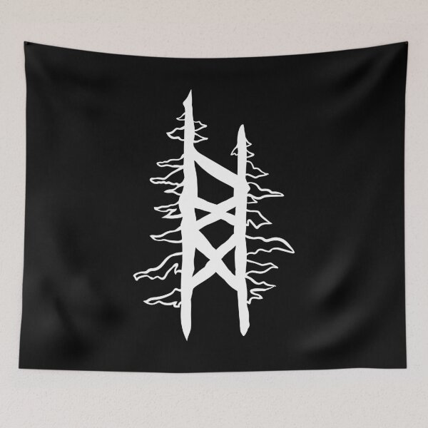 Item preview, White Magic Rune Conifer Trees "Friendship with Trees Bindrune" designed and sold by Boreal-Witch.