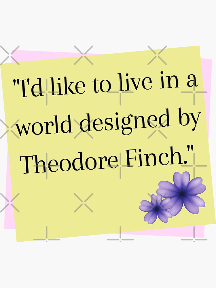 "Theodore Finch Sticky NoteAll The Bright Places" Sticker for Sale by
