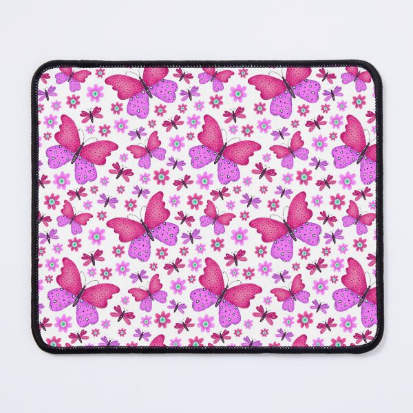 Item preview, Pink and red butterfly and flower pattern designed and sold by Zendays.