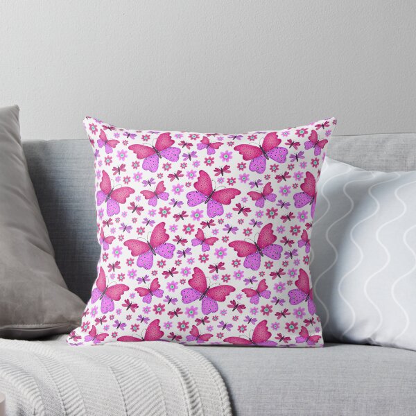 Item preview, Pink and red butterfly and flower pattern designed and sold by Zendays.