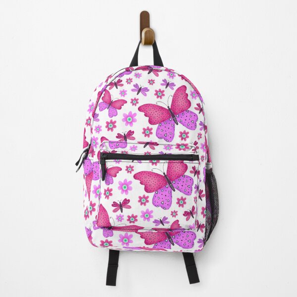 Item preview, Pink and red butterfly and flower pattern designed and sold by Zendays.