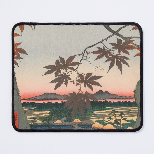 Item preview, Maple Trees at Autumn Shrine Vintage Ukiyo-e Japanese Art designed and sold by VintageArchive.