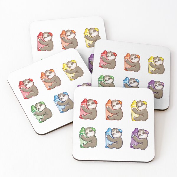 Item preview, Cray on Colors Kawaii Sloth 6 sticker pack designed and sold by pablomendoza.