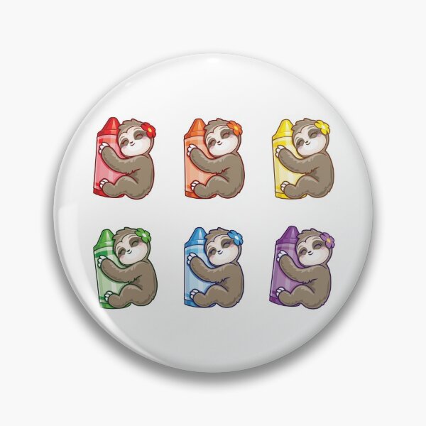 Item preview, Cray on Colors Kawaii Sloth 6 sticker pack designed and sold by pablomendoza.