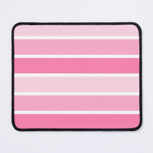 Classic Feminine Abstract Minimal Pink White Lines Stripes Pattern Mouse Pad
