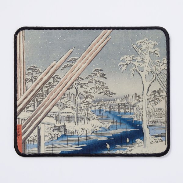 Item preview, Fukagawa Lumberyards in Snow Vintage Ukiyo-e Japanese Art designed and sold by VintageArchive.