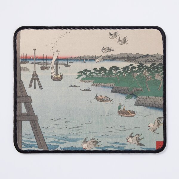 Item preview, Flying Birds at Shiba Coast Vintage Ukiyo-e Japanese Art designed and sold by VintageArchive.