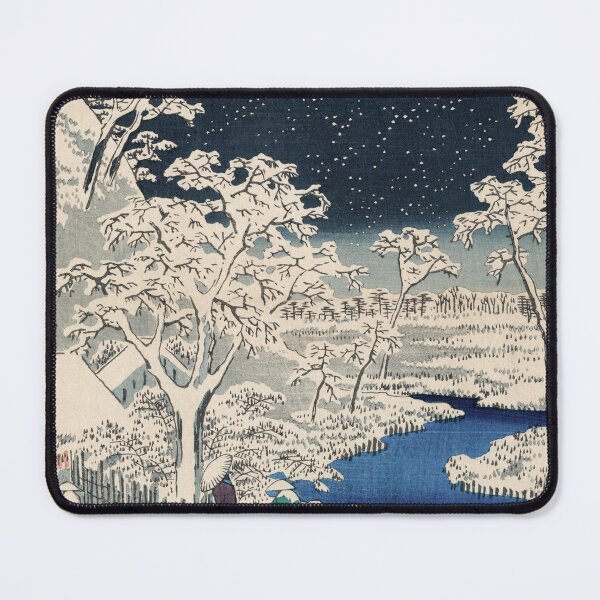 Item preview, Drum Bridge in Snow Vintage Ukiyo-e Japanese Art designed and sold by VintageArchive.