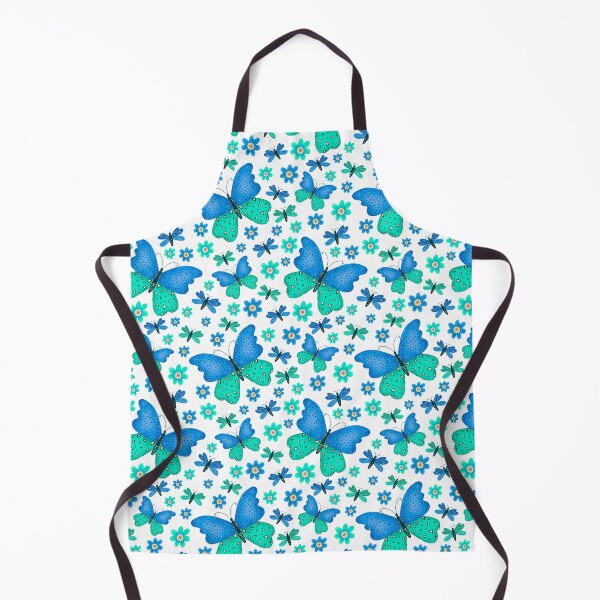 Item preview, Blue and green butterfly and flower pattern designed and sold by Zendays.