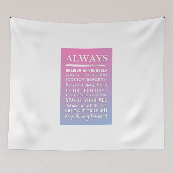 Item preview, ALWAYS - dream risks succeed believe responsibility positives obstacles failures - Pink and blue - life advice designed and sold by Art4Motivation.