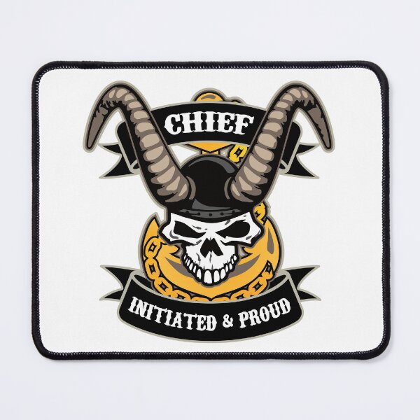 Item preview, Navy Chief - Initiated and Proud with Skull, Old Goat Horns and Anchor designed and sold by hobrath.