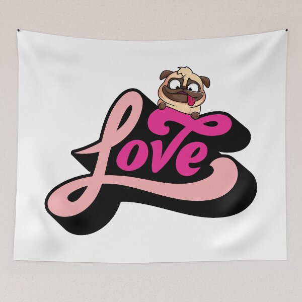 Item preview, Love Pets Pug - Colorful and Bold Art designed and sold by Gamegiftscustom.