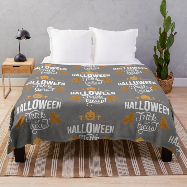 Item preview, Trick or Treat Text Happy Halloween Ghost Orange & White designed and sold by WearWolfDesigns.