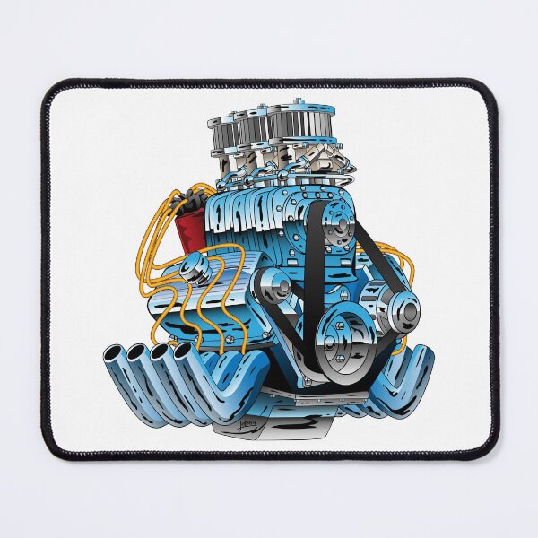 Item preview, Hot Rod Race Car Dragster Engine Cartoon Illustration designed and sold by hobrath.