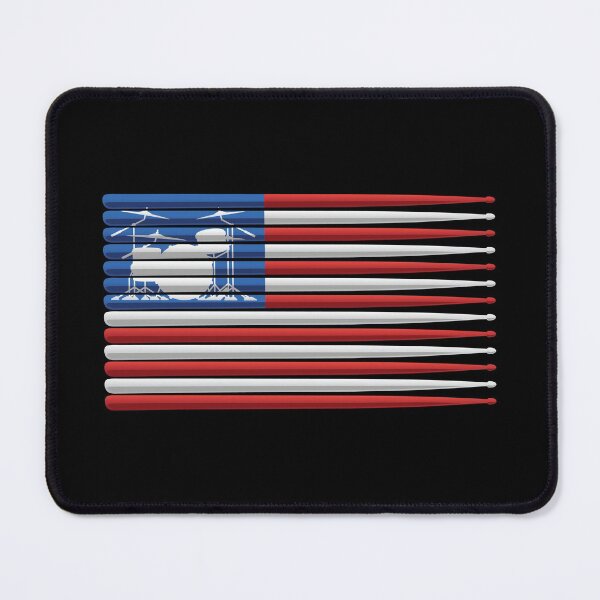 Item preview, American Drummer Flag with Drum Kit and Drum Sticks designed and sold by hobrath.