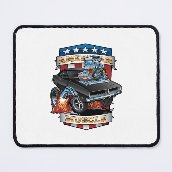 Item preview, American Muscle Patriotic Classic Muscle Car Cartoon Illustration designed and sold by hobrath.