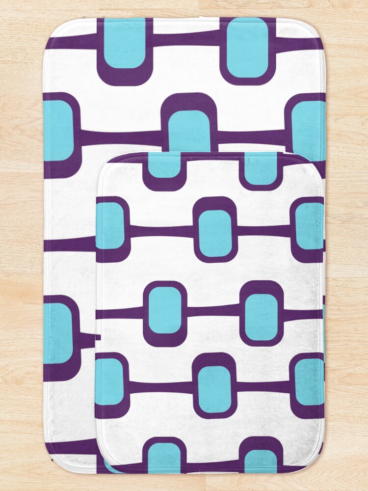 Thumbnail 5 of 6, Bath Mat, Mid Century Modern Purple Pattern designed and sold by CarlaBaremb.