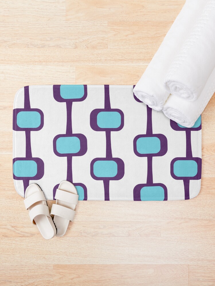 Thumbnail 2 of 6, Bath Mat, Mid Century Modern Purple Pattern designed and sold by CarlaBaremb.