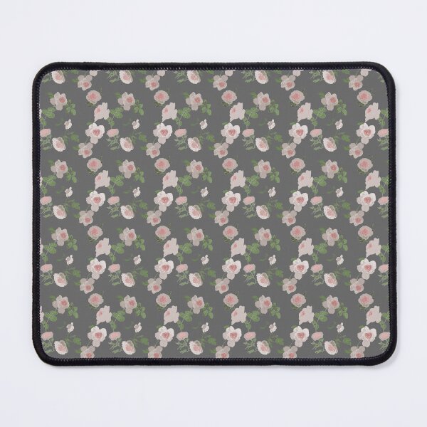 Item preview, Pale Pink Roses on Dark Grey Charcoal Background with Green Leaves designed and sold by cozycaroline.