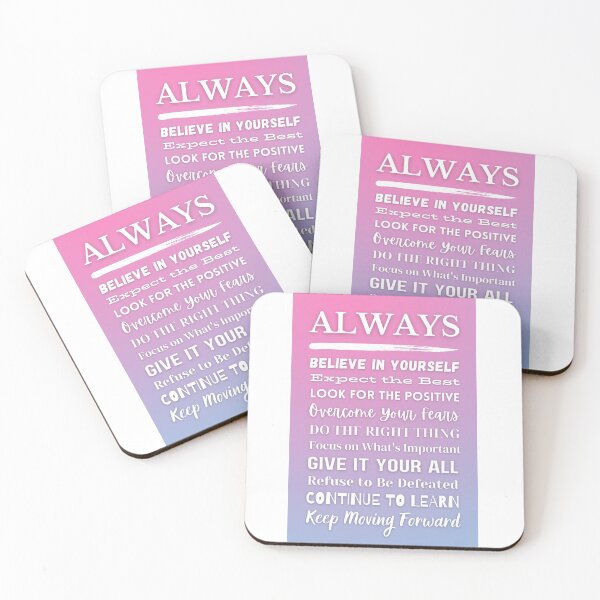 Item preview, ALWAYS - dream risks succeed believe responsibility positives obstacles failures - Pink and blue - life advice designed and sold by Art4Motivation.